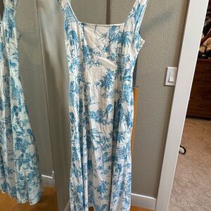 Joie Blue and White Maxi Sundress with Pockets